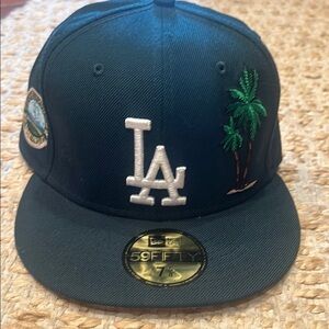 New Era Dark Green LA Cap with Palm Embroidery